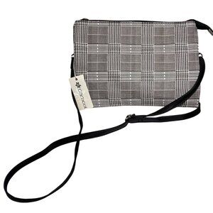 Caracol Plaid Crossbody Bag With Adjustable Strap & Zipper Closure Multiple Pock